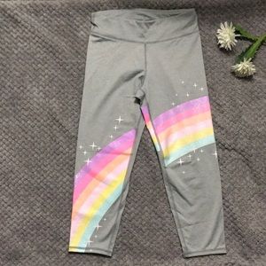 Girls GAP fit glitter rainbow cropped legging